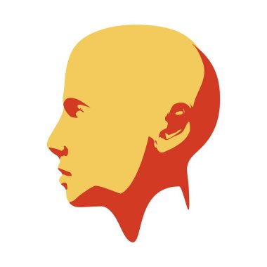 Bir kadın kafası silueti..