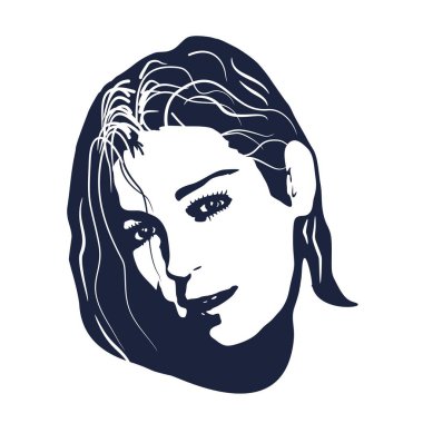 Bir kadın kafası silueti..