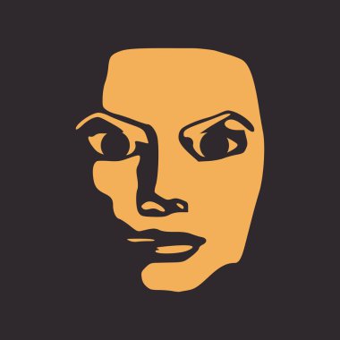 Bir kadın kafası silueti..