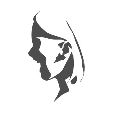 Bir kadın kafası silueti..