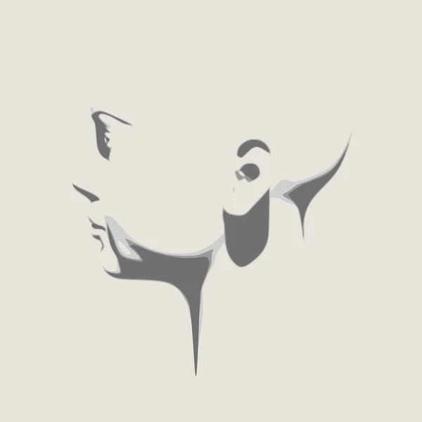 La silueta de la cabeza femenina. — Vector de stock