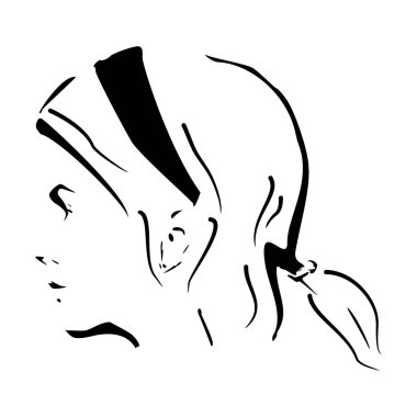 Bir kadın kafası silueti..