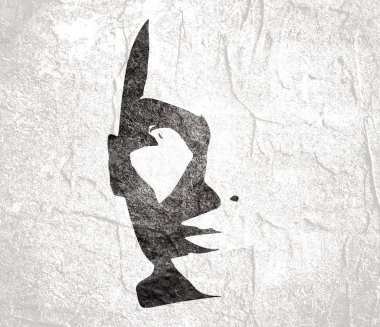 Bir kadın kafası silueti..