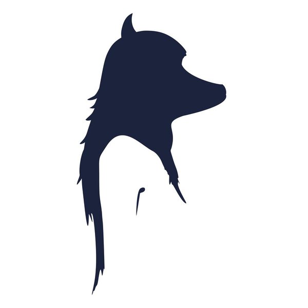 Silhouettes of dog woman
