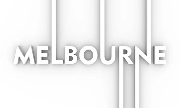 Melbourne city name. — Stock Photo, Image