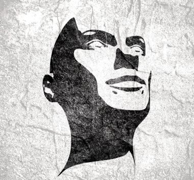 Bir kadın kafası silueti..