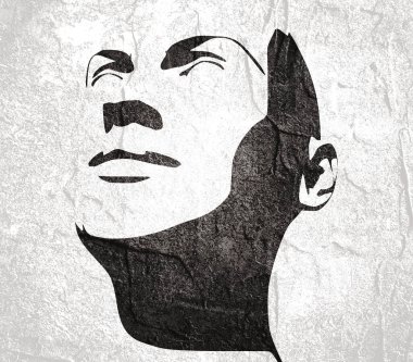 Bir kadın kafası silueti..