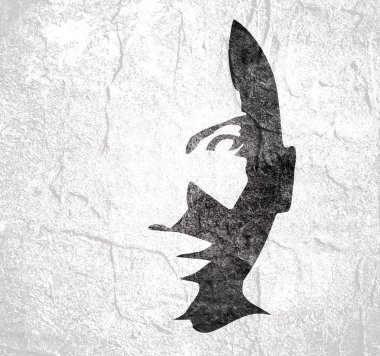 Bir kadın kafası silueti..