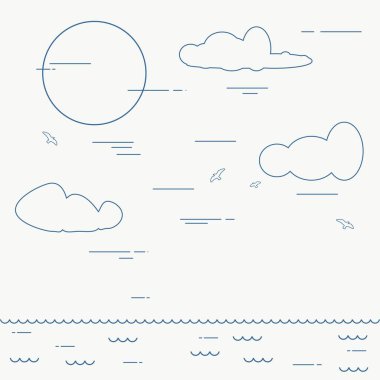 Denizin anahat illüstrasyonu