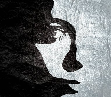 Bir kadın kafası silueti..