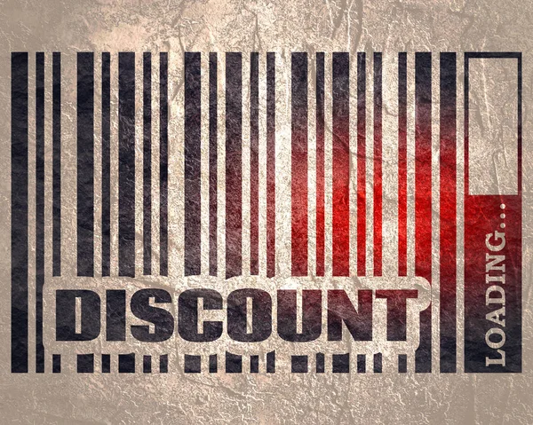 Discount word and bar code — Stock Photo, Image