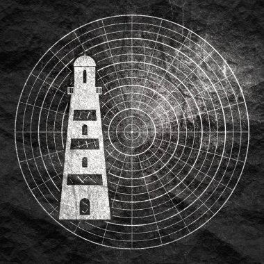 Deniz feneri tek renkli simgesi