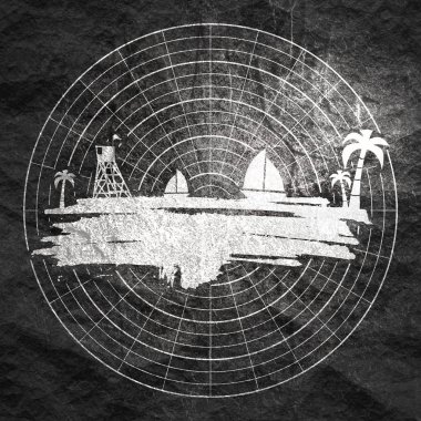 Eski deniz manzaralı poster.