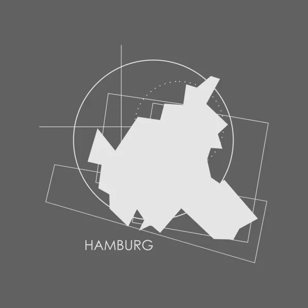 Hamburg city karta — Stock vektor