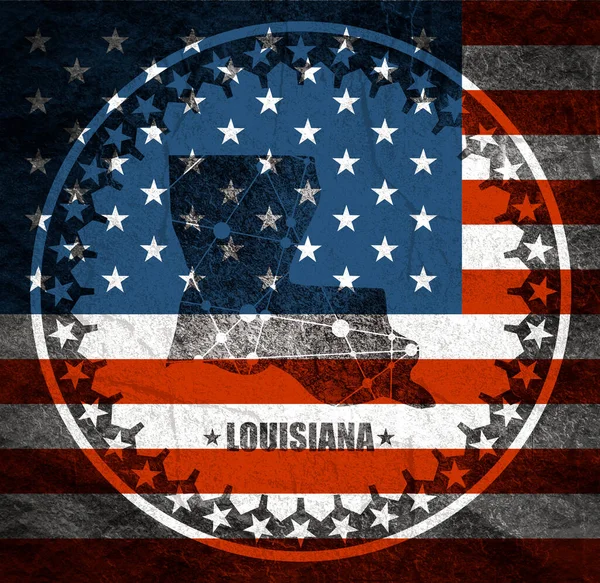 Louisianas delstatskarta — Stockfoto