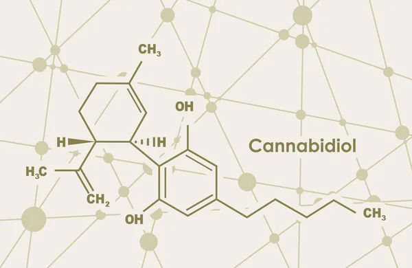 Formula chimica del cannabidiolo. — Vettoriale Stock