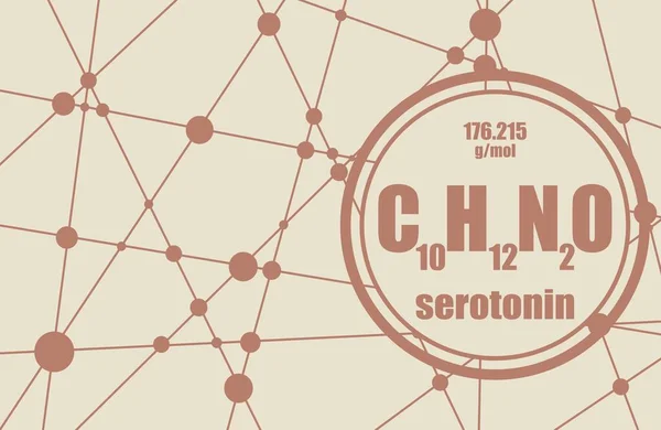 Formula hormon serotonin. - Stok Vektor