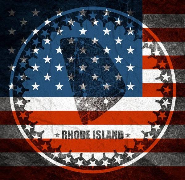 Carte de l'état de l'île de rhode — Photo