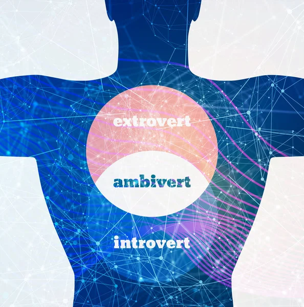 Екстраверт, амбіверт та інтроверт — стокове фото