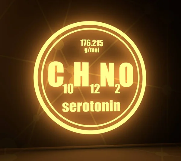 Serotonin formülü.. — Stok fotoğraf