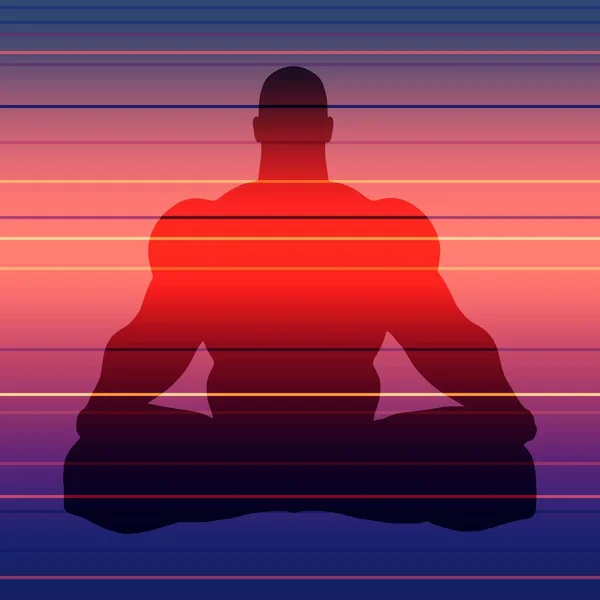 Méditation de l'homme musculaire. — Image vectorielle