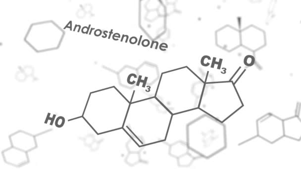Fórmula hormônio androstenolona . — Vídeo de Stock