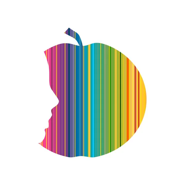 Silhuetter av äpple och huvud. — Stock vektor
