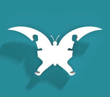 İki kişinin siluetleri.