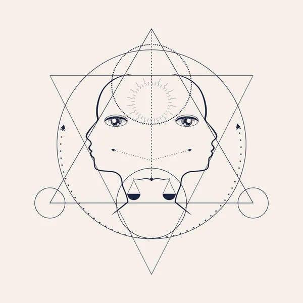 Mystiek occult symbool. — Stockvector