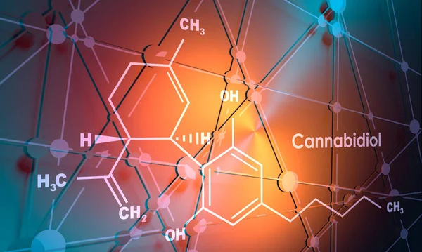 Rumus kimia Cannabidiol. — Stok Foto