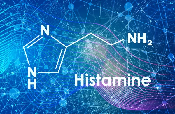 Wzór chemiczny histaminy na tablicy — Zdjęcie stockowe