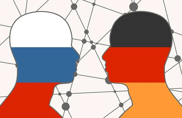 Политические и экономические отношения между Россией и Германией — стоковый вектор