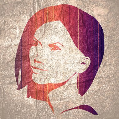 Bir kadın kafası silueti..