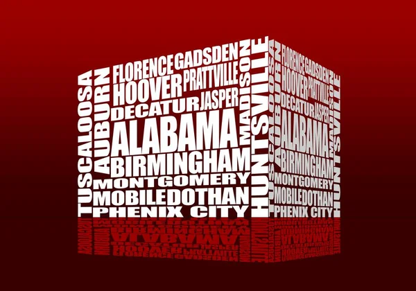 Ciudades del estado de Alabama — Vector de stock