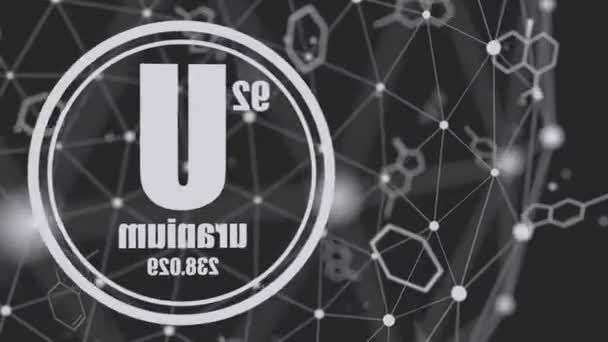 Химический элемент урана. — стоковое видео