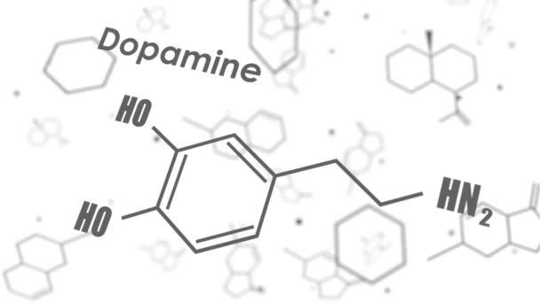 Hormona de fórmula dopamina. — Vídeo de stock
