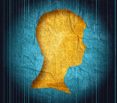 Bir kadın kafası silueti..