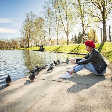 Fransız kadın Park açık havada portresi