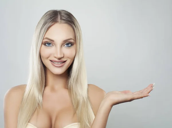 Sağlıklı Spa Modeli Kadın Portre Yüz Tedavi Kozmetik Güzellik Cilt — Stok fotoğraf