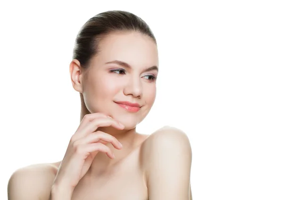 Smiling Woman Spa Model Isolated White Background Beautiful Young Woman — Stock Photo, Image