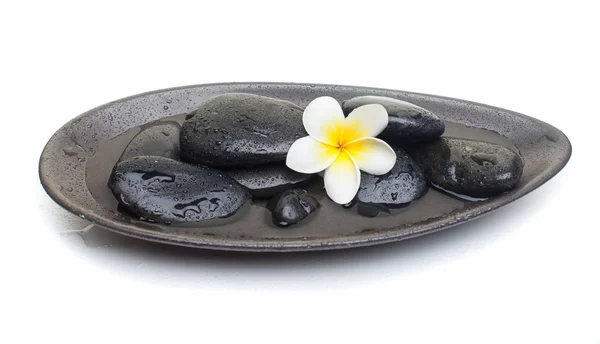 Contrast Set Flower Stones White Background — Stock Photo, Image