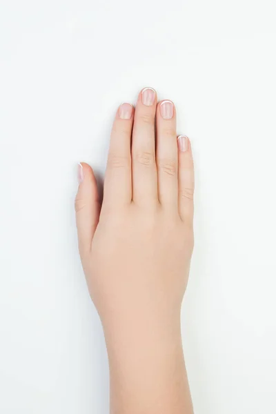 Maniküre Konzept Schöne Weibliche Hand Auf Weißem Hintergrund — Stockfoto
