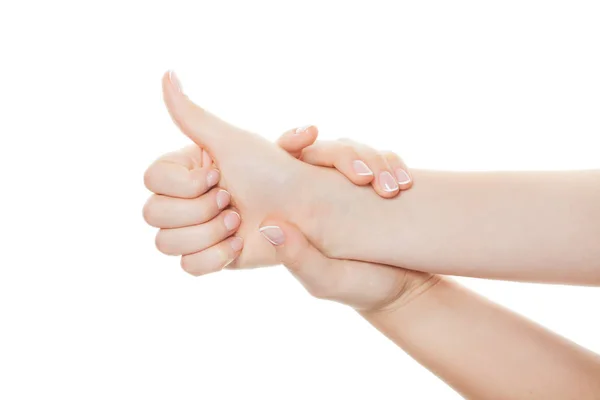 Pulgar Hacia Arriba Aislado Sobre Fondo Blanco — Foto de Stock