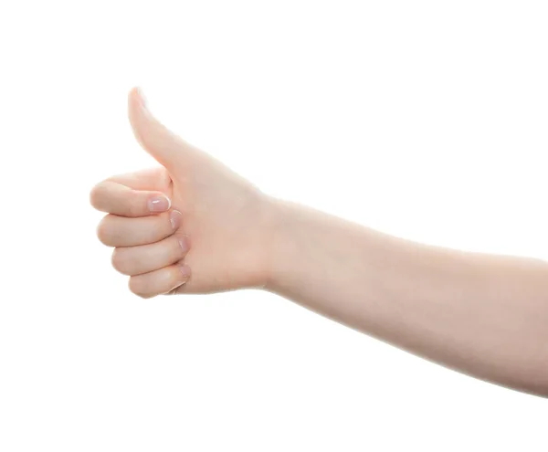 Thumb Woman Hand Isolated White Background — Stock Photo, Image