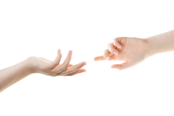 Hände Isoliert Auf Weißem Hintergrund Helfende Hand — Stockfoto