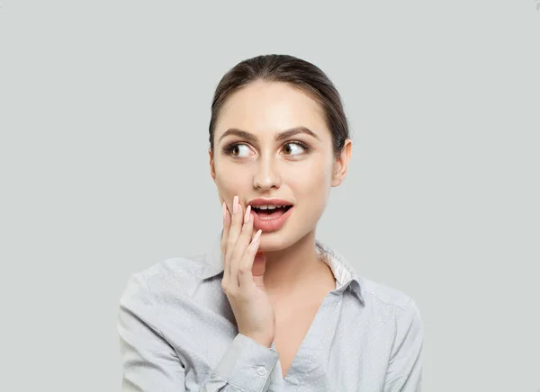 Surprised Woman Open Mouth Portrait Stock Image