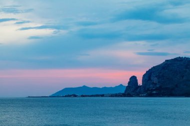 Günbatımı Terracina, Lazio, Latina, İtalya
