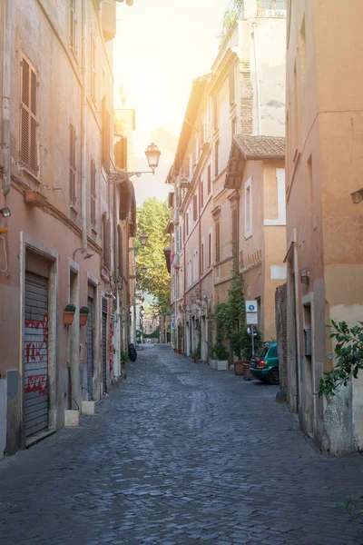 Una Calle Ciudad Medieval Europa Roma Italia — Foto de Stock