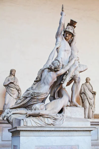 Florencia Escultura Violación Polixena Por Pio Fedi Escultura Loggia Dei —  Fotos de Stock