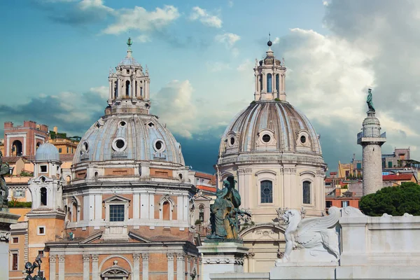 Hermosa vista panorámica de Roma, Italia, horizonte. Landma italiana — Foto de Stock